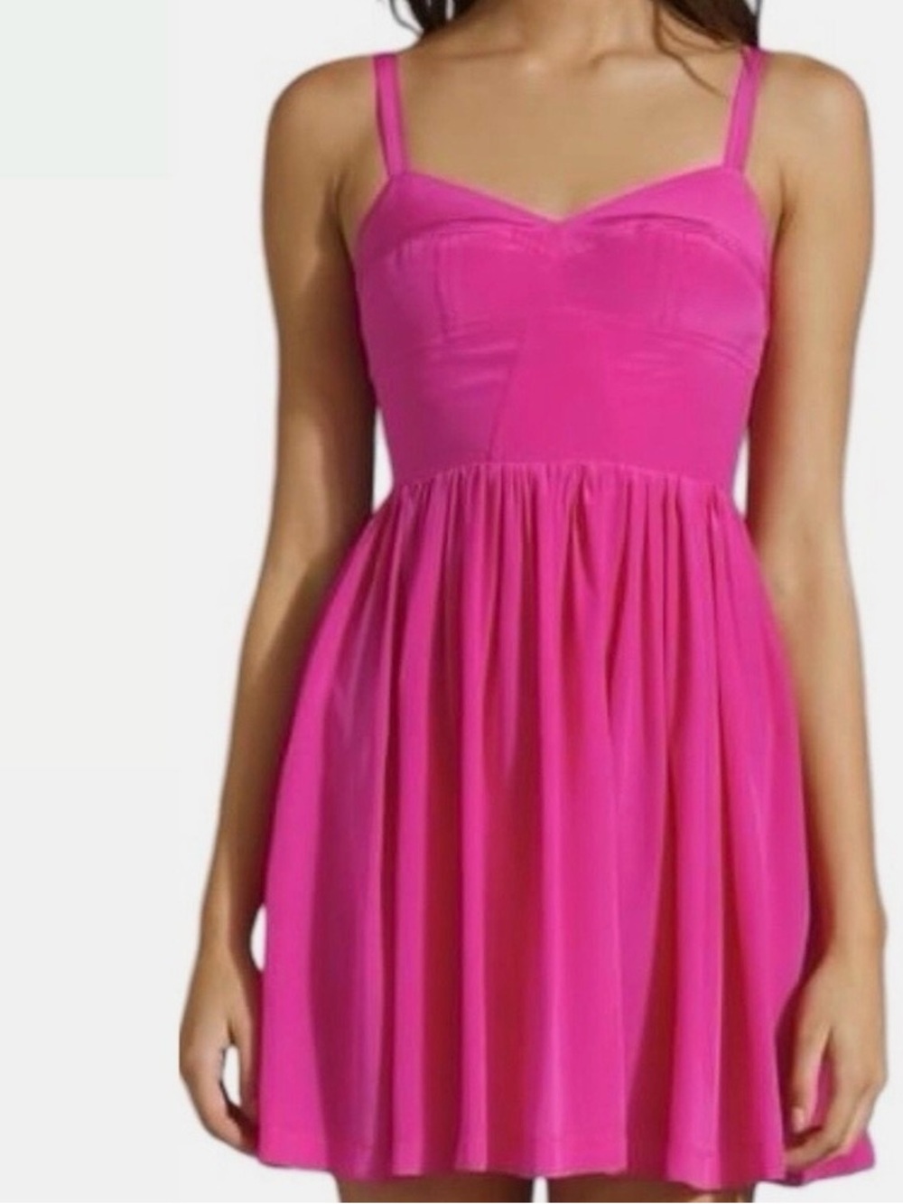 Amanda Uprichard Hot Pink Silk mini dress